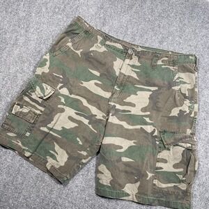 Highland Outfitters Cargo Shorts Camo‎ Pattern Cotton Casual Mens Size 36